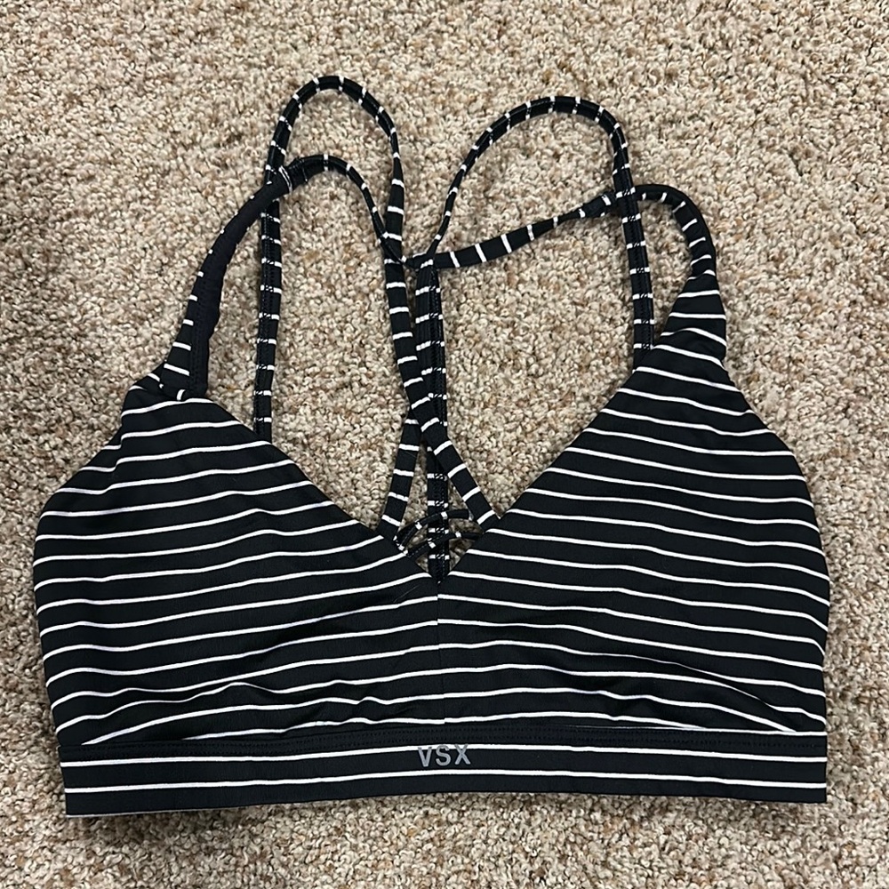 Victoria's Secret Black and White Striped Bra
